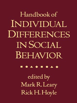 cover image of Handbook of Individual Differences in Social Behavior